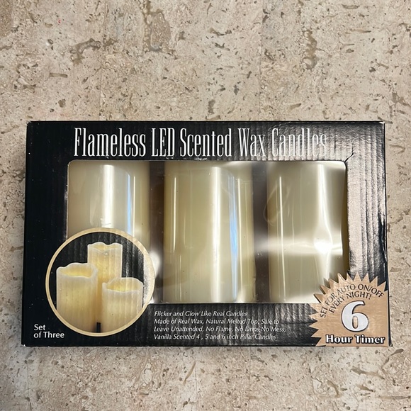 NIB Vanilla Scented Flameless Candles LED Wax Timer - Picture 1 of 5